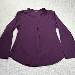 Gaharu Chic Plum Purple Silky Long Sleeve Blouse size small